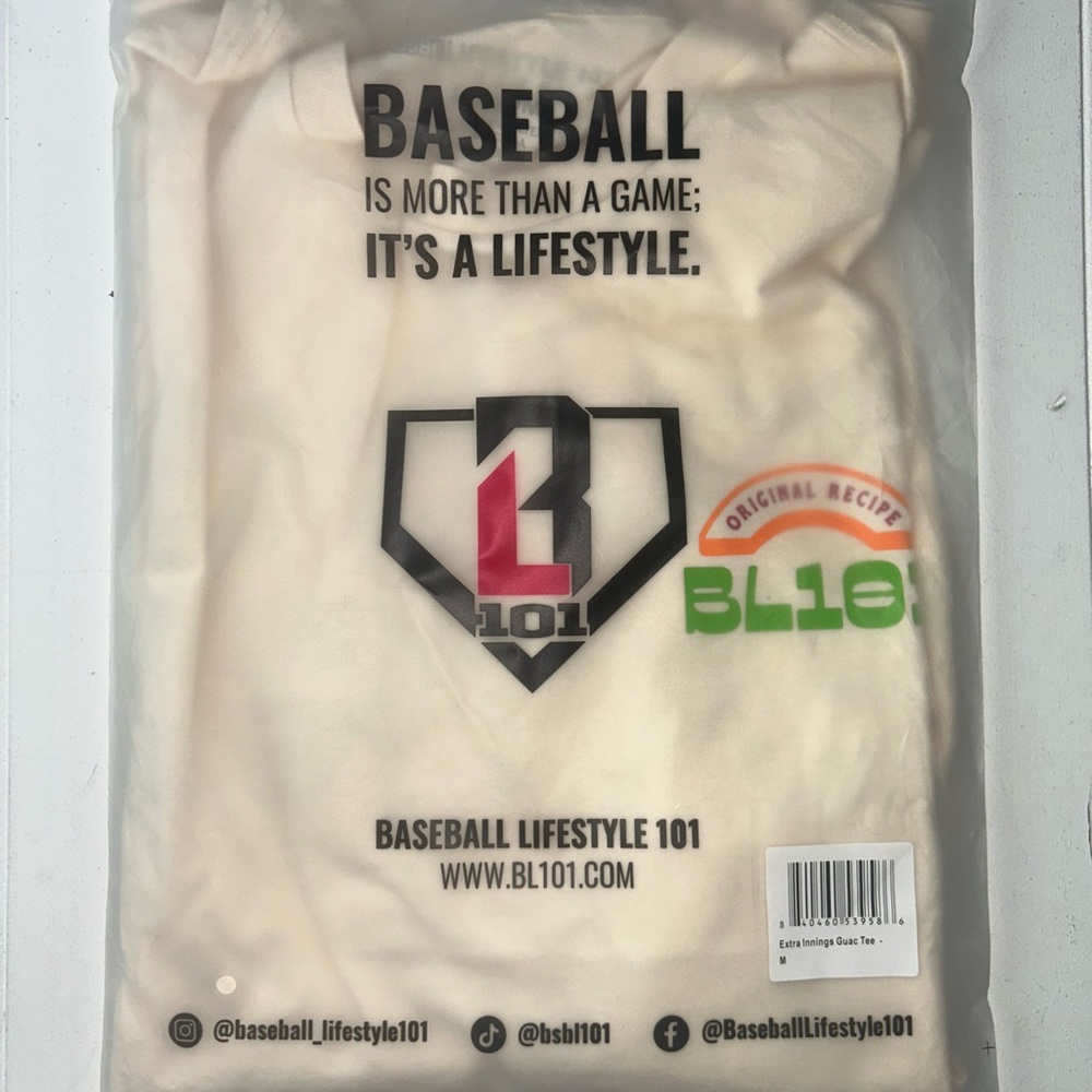 NWT Baseball Lifestyle 101 Guac is Extra Short Sleeve Tee t-shirt top sz Med M - Picture 4 of 5